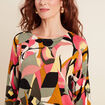 Pull manches longues multicolore femme