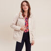 Parka déperlante cintrée lien à coulisse sable femme