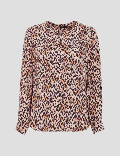 Blouse manches longues beige femme