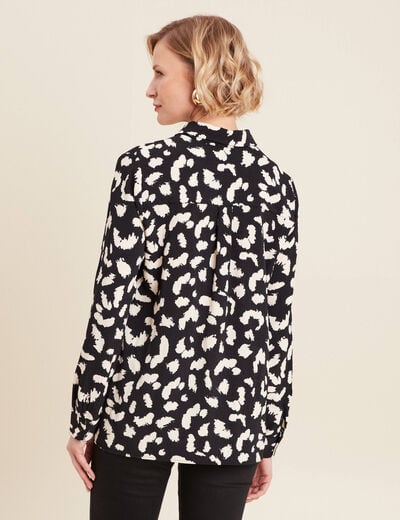 Chemise manches longues noir femme