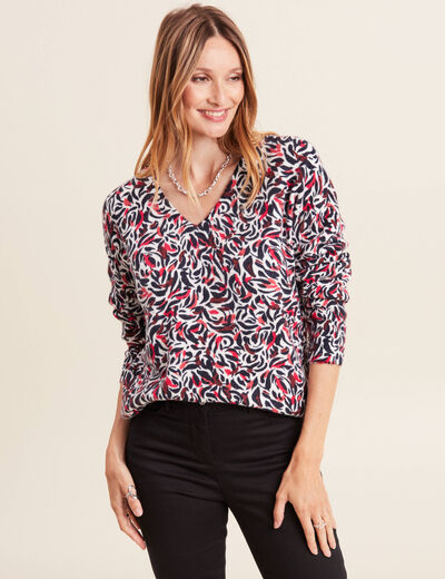 Pull manches longues rose femme
