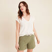T-shirt manches courtes ecru femme