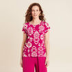 T-shirt manches courtes rose fushia femme