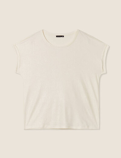 T-shirt manches courtes ecru femme