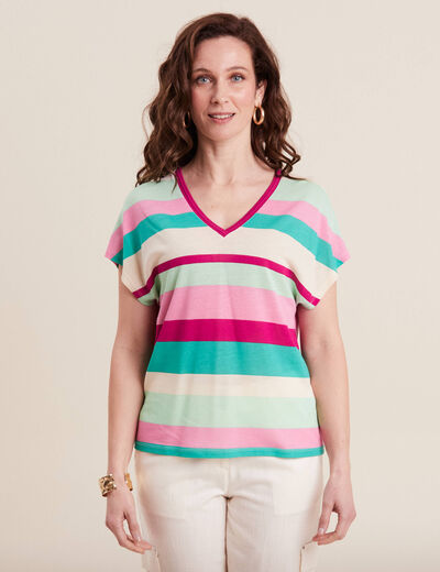 T-shirt manches courtes rose femme