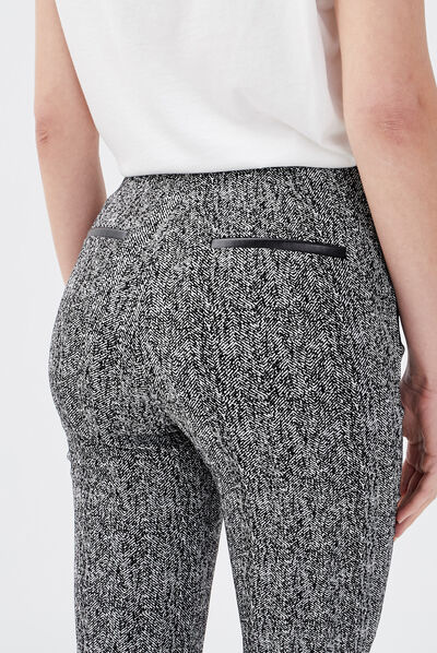 Pantalon tregging taille basculée blanc femme