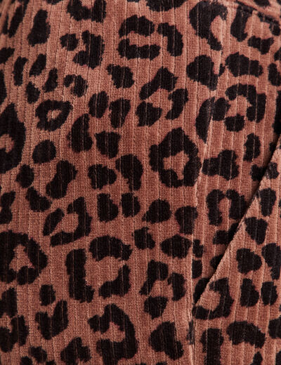 Pantalon large velours marron femme