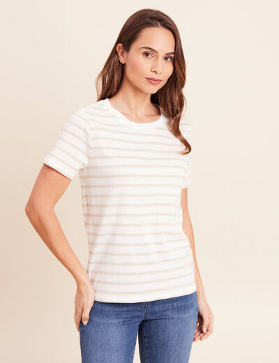 T-shirt manches courtes blanc femme