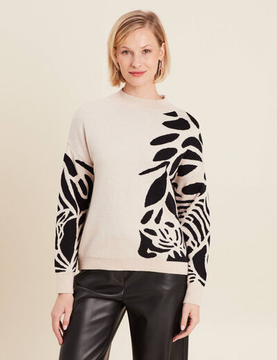 Pull manches longues blanc femme