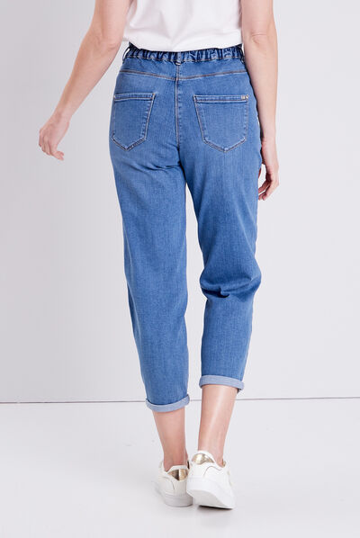 Jean slouchy 7/8ème denim stone femme