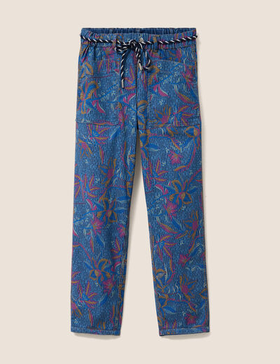 Jean droit r&eacute;versible bleu femme