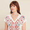 T-shirt manches courtes ecru femme
