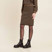 Jupe tricot ajustée noir femme
