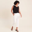 Pantalon mom blanc femme