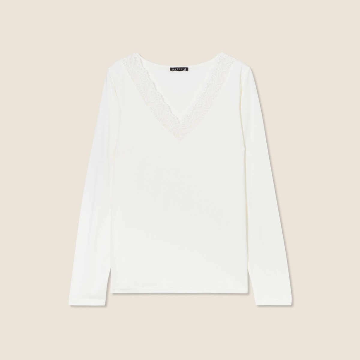 T-shirt thermo-douceur manches longues ecru femme