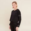 Sweat manches longues clous noir femme