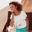 T-shirt manches courtes ecru femme