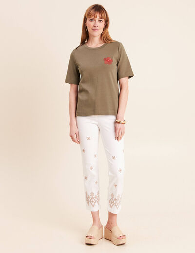 Pantalon magique Le L&eacute;ger coupe droite beige femme