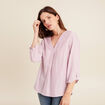 blouse fluide manches 3/4 bordeaux femme