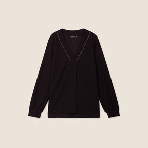 t shirt manches longues noir femme T-shirt manches longues noir femme