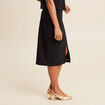 Jupe réversible midi droite fendue noir femme