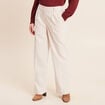 Pantalon taille haute en velours sable femme