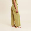 Pantalon fluide taille haute vert olive femme