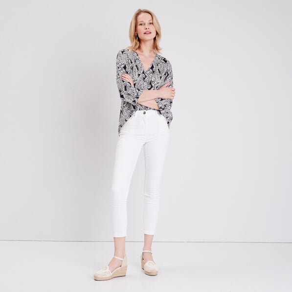 blouse manches 34 noir femme Blouse manches 3/4 noir femme