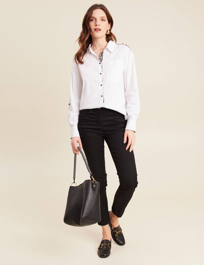 Chemise manches longues ecru femme