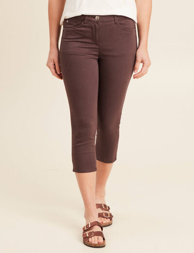 Pantacourt magique Le L&eacute;ger coupe droite marron femme