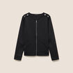 Gilet droit court manches longues noir femme