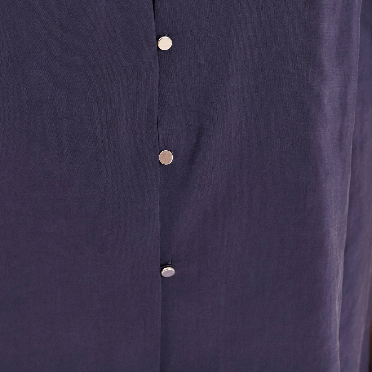 Blouse ample col v manches courtes bleu marine femme