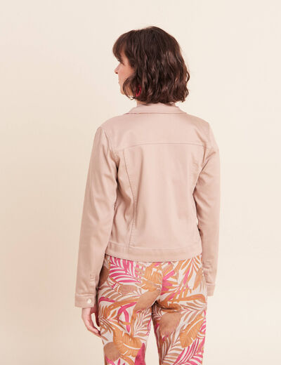 Veste cintr&eacute;e r&eacute;versible manches longues marron femme