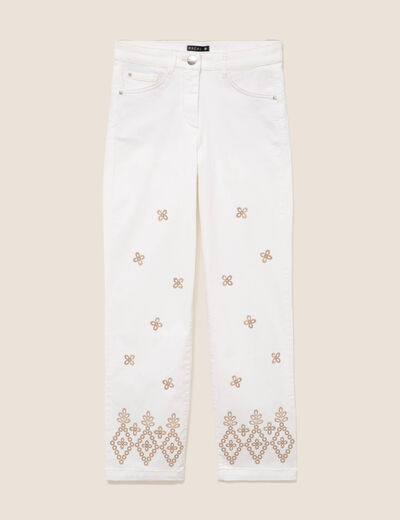 Pantalon magique Le L&eacute;ger coupe droite beige femme