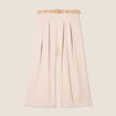 Pantalon jupe-culotte large gris clair femme