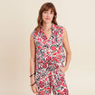Blouse sans manches blanc femme