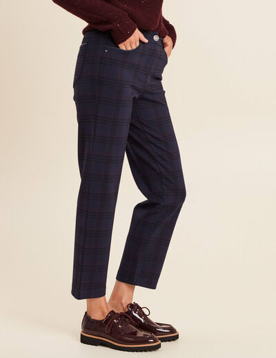 Pantalon droit bleu marine femme
