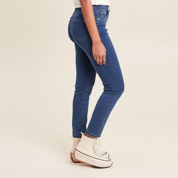 Jeans léger taille standard 7/8ème denim double stone femme