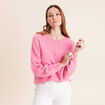 Pull confectionn&eacute; en France rose fushia femme