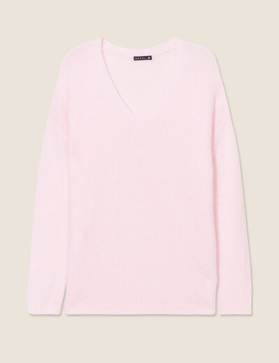 Pull manches longues rose femme