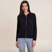 Gilet manches longues zippé bleu marine femme