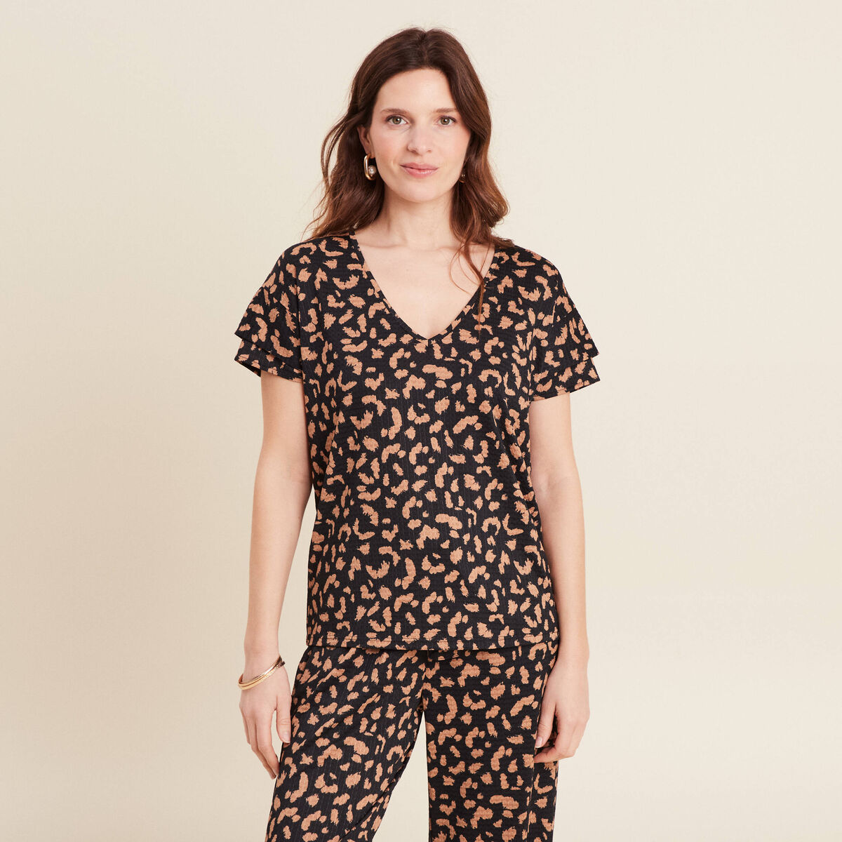 T-shirt manches courtes noir femme