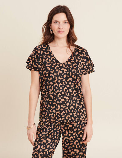 T-shirt manches courtes noir femme