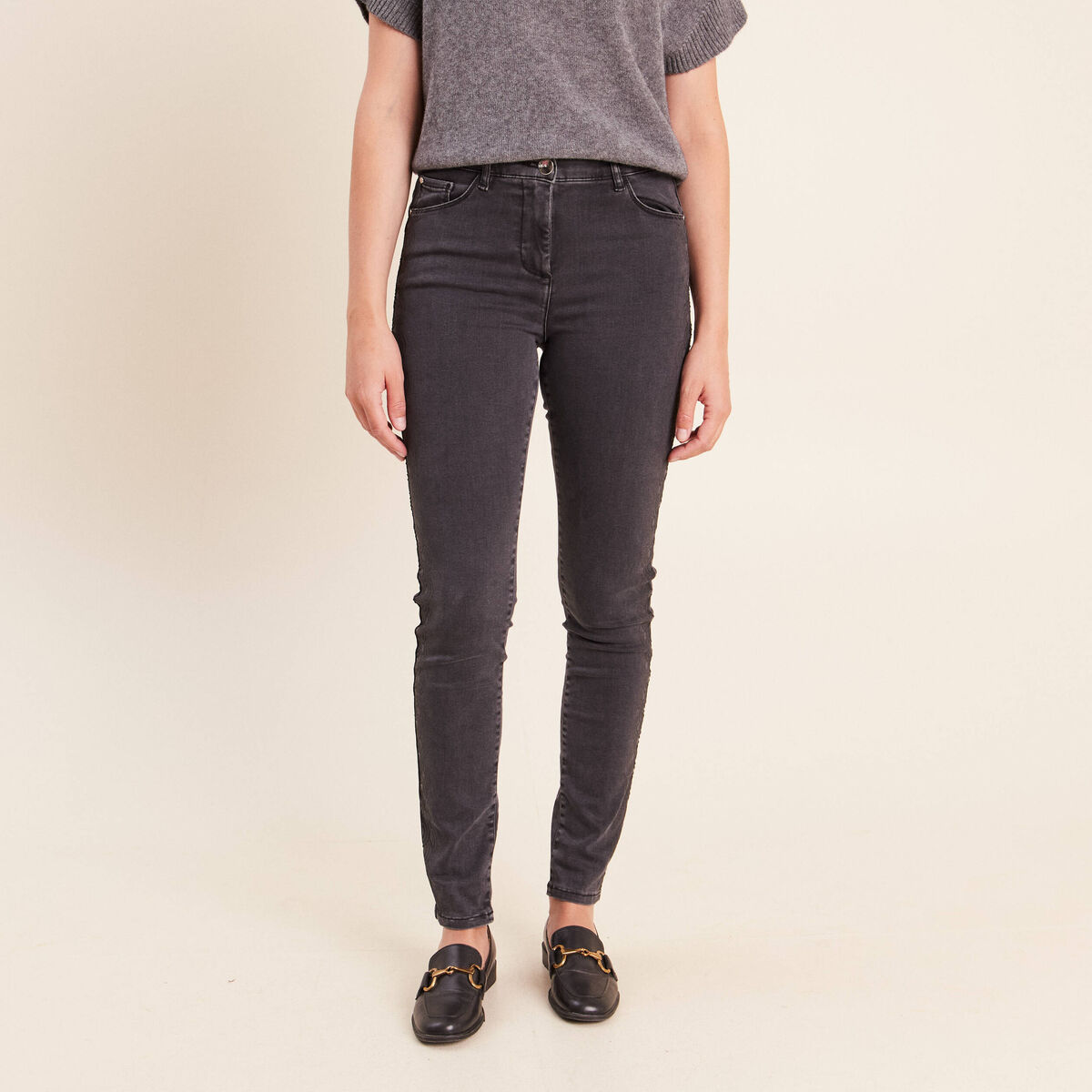 Pantalon magique l'unique denim gris femme