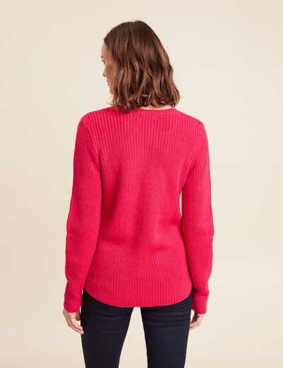 Pull manches longues rose femme