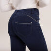 Jean ajusté taille haute denim brut femme