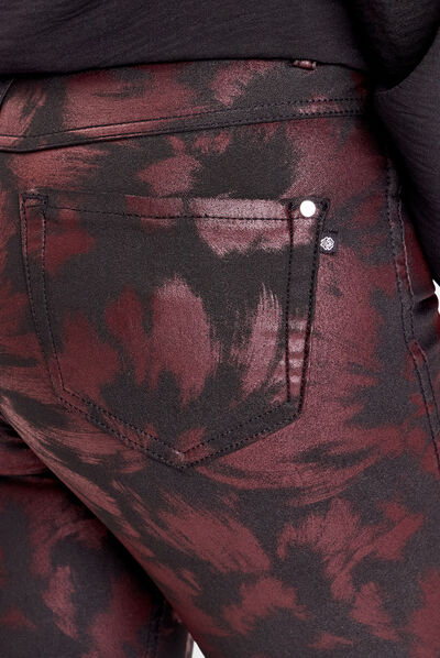 Pantalon ajusté réversible rouge femme
