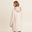 Manteau droit à capuche creme femme