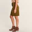 Jupe droite r&eacute;versible couleur bronze femme