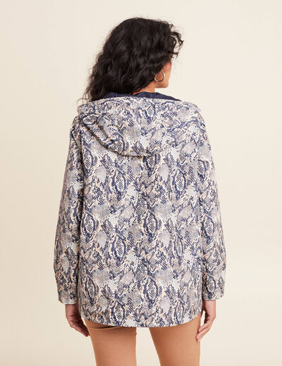 parka cintrée réversible à capuche beige femme